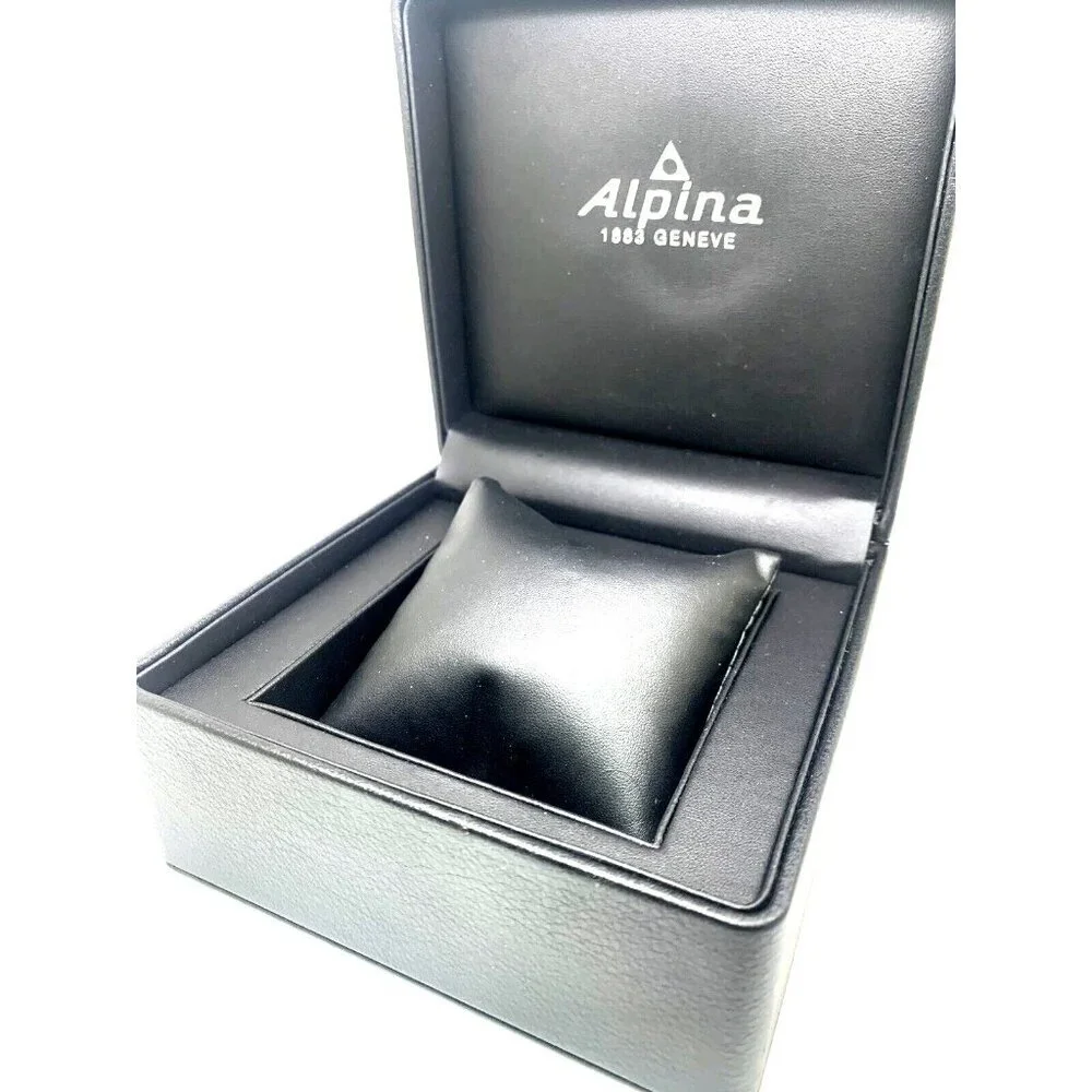 Alpina Watch Box Presentation Black Cardboard Case Display Empty With Booklet